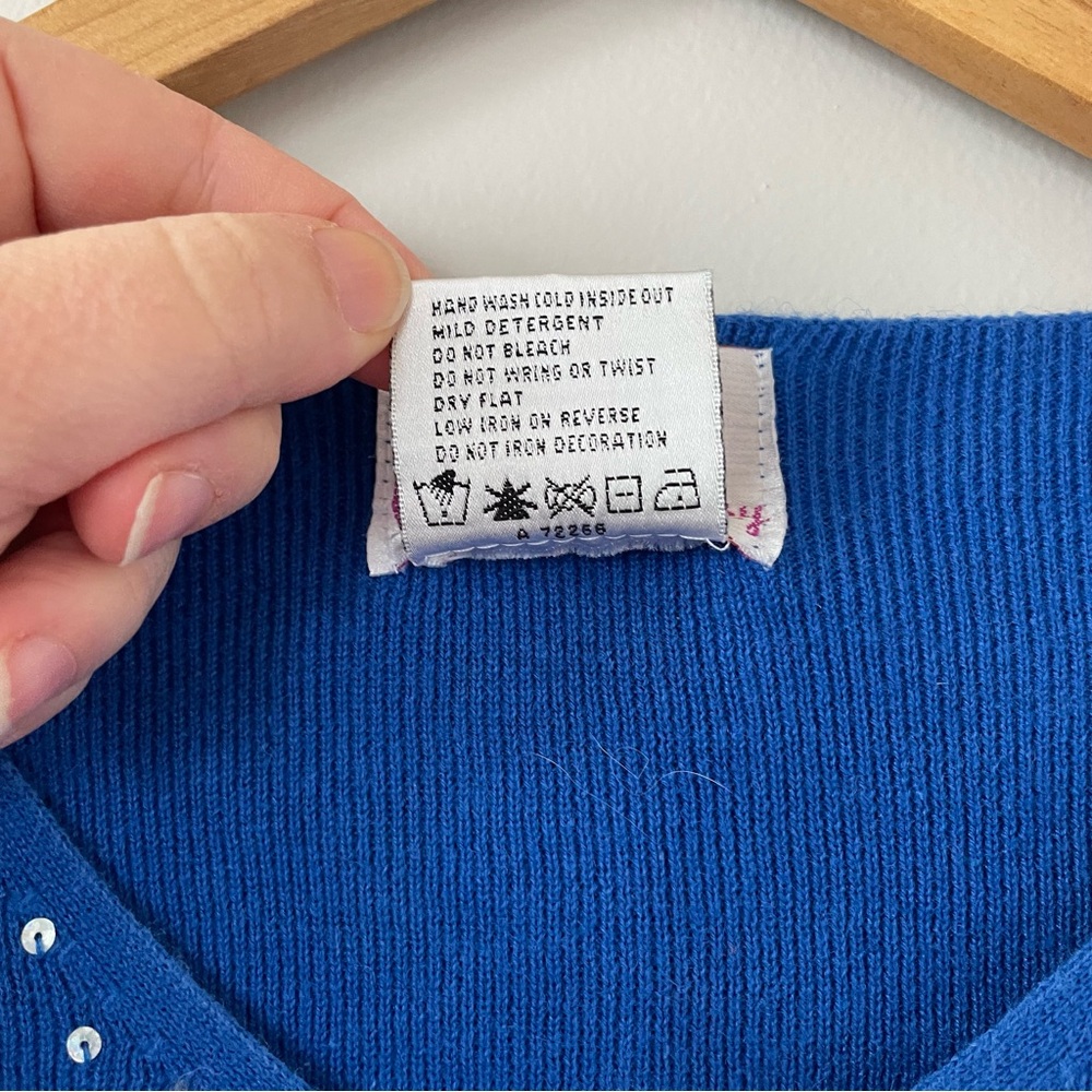 3/$20 Quacker Factory Blue Snowman Knit Top - Picture 7 of 10